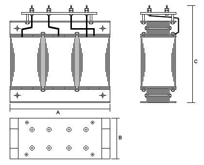 Custom Made Three Phase Isolating Transformer Dimensions